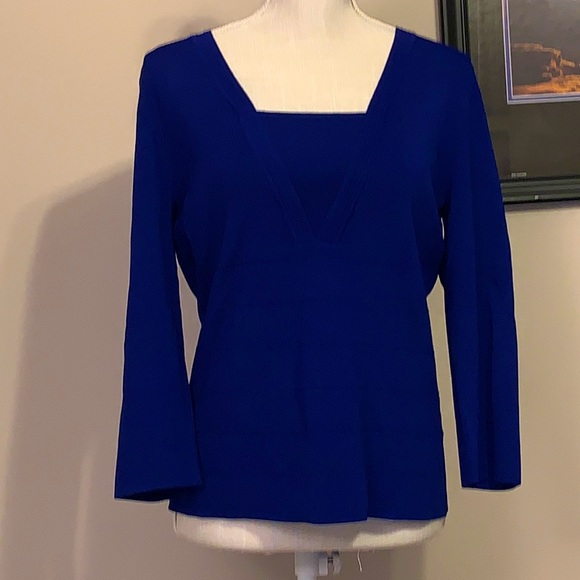 Cable Gauge Royal Blue Knit Top 